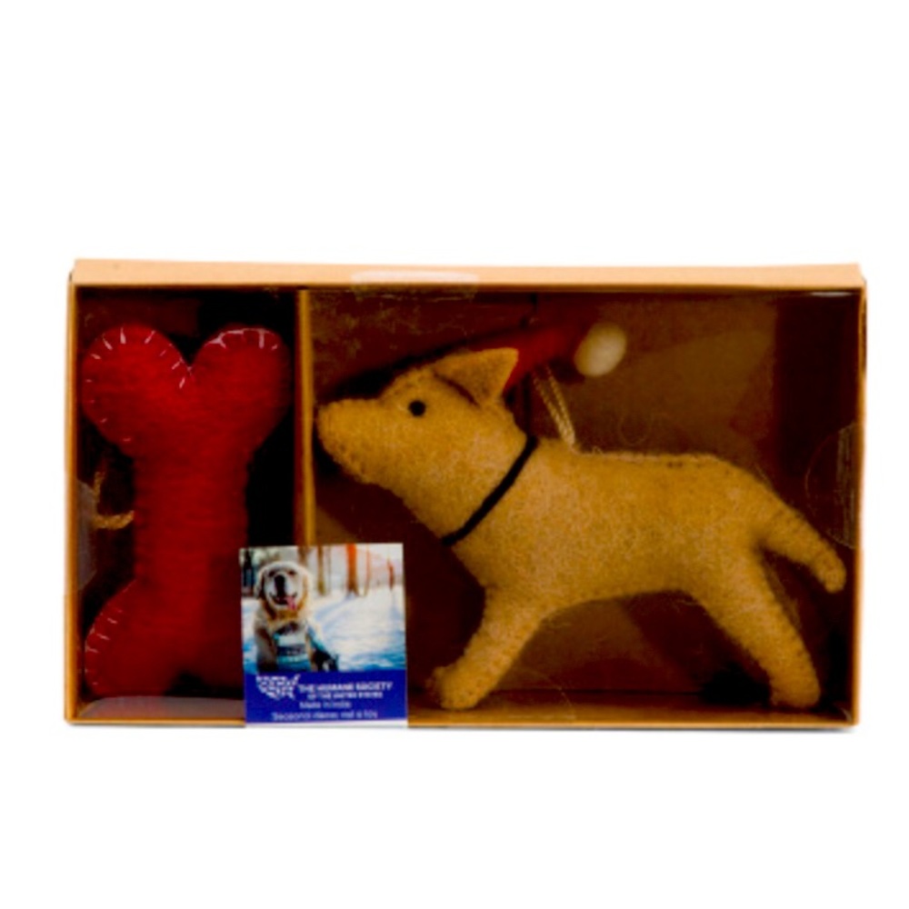 Jingles & Joy Felt Dog Ornaments (Humane Society) NEW